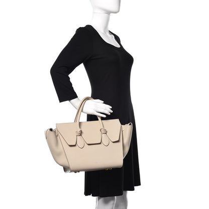 Celine Crisped Calfskin Mini Tie Knot Tote Chalk 2 of 14