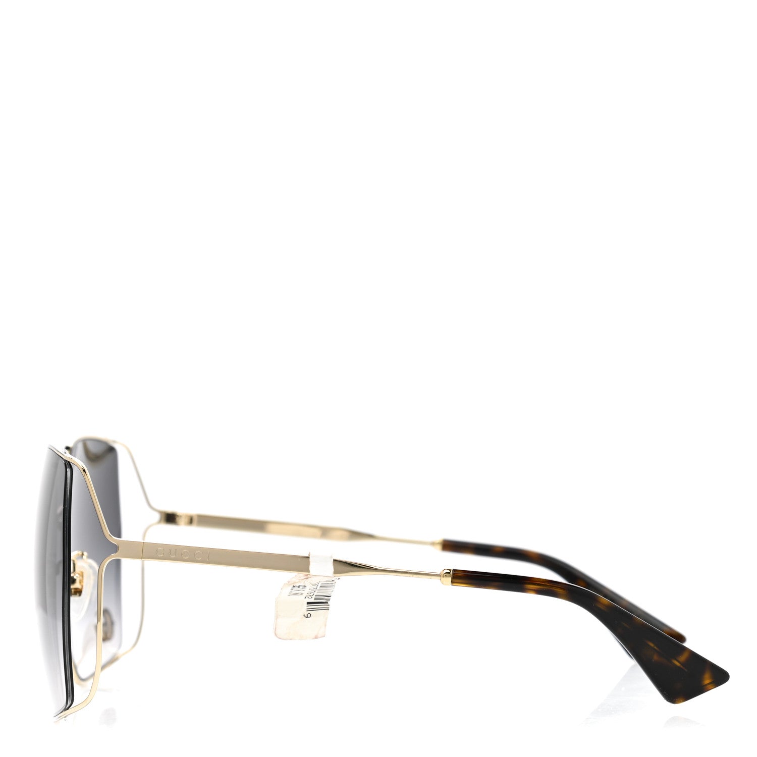 Gucci Metal Square Frame Sunglasses GG0817S Gold Grey 3 of 7
