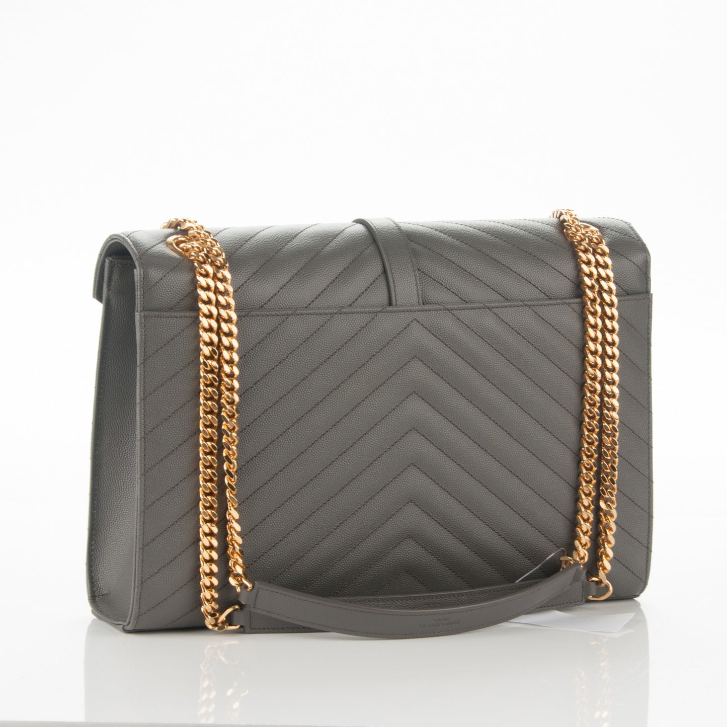 Grain De Poudre Matelasse Chevron Large Monogram Satchel Earth