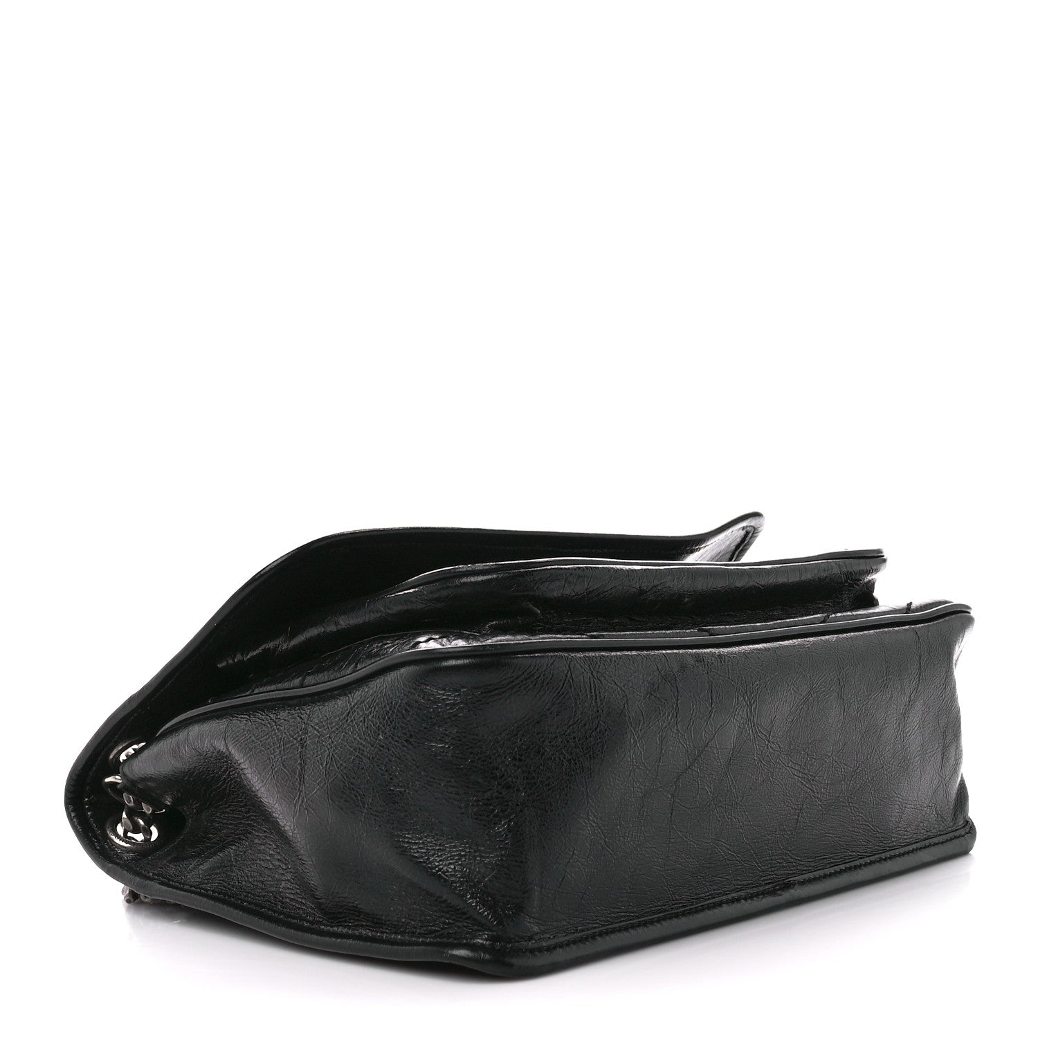 Saint Laurent Crinkled Calfskin Matelasse Monogram Medium Niki Chain Satchel Black 4 of 12