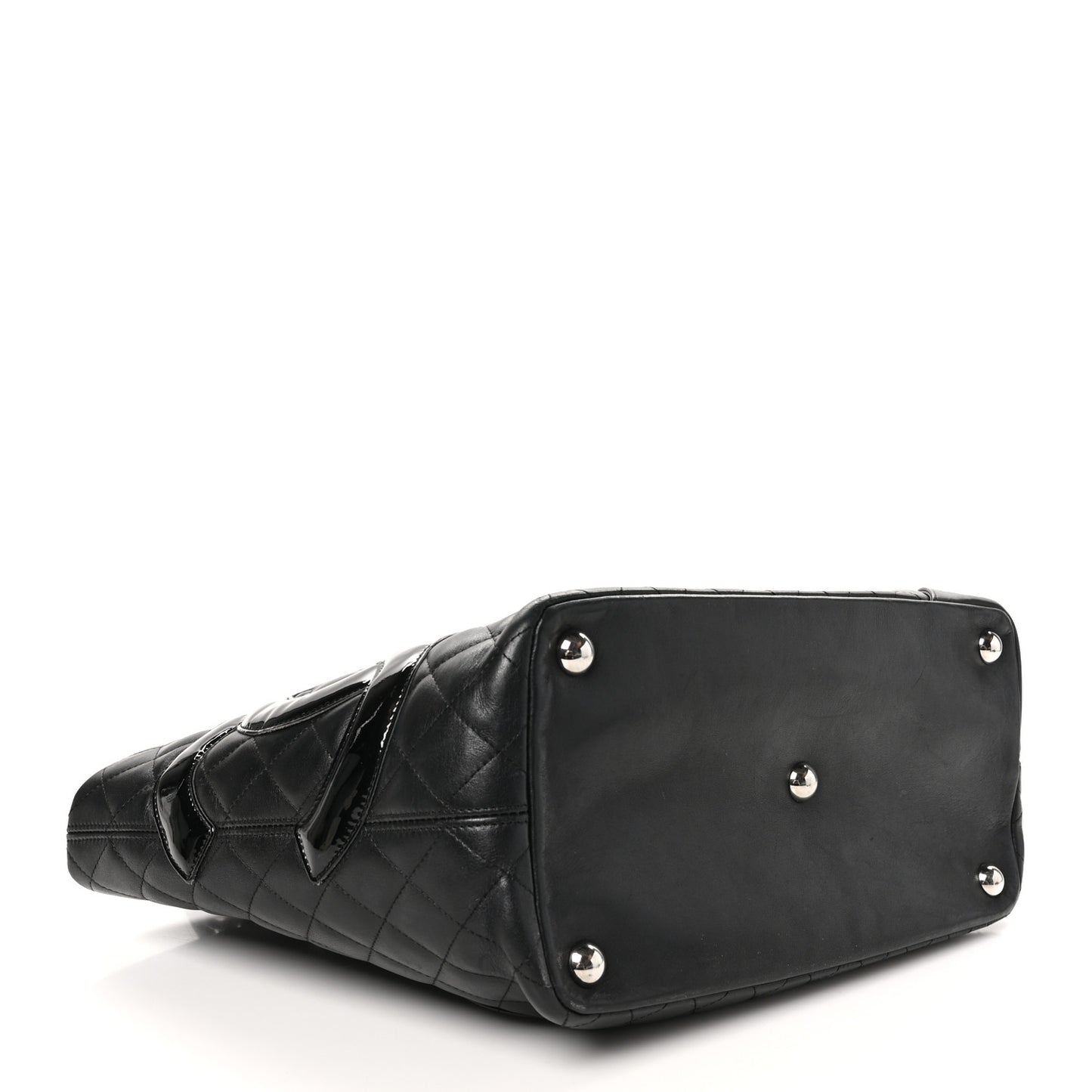 Calfskin Quilted Large Cambon Tote Black