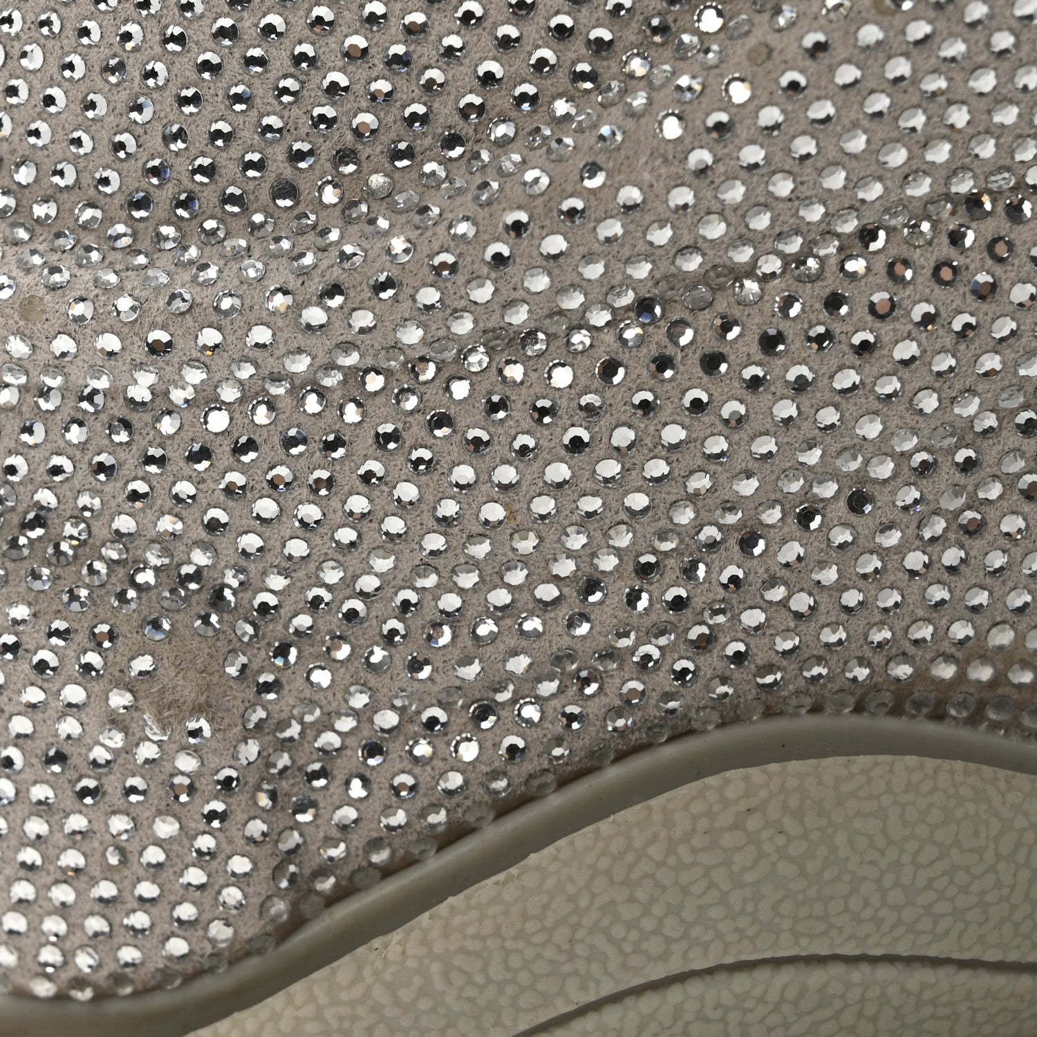 Balenciaga Microfiber Strass Embellished Womens Triple S Sneakers 39 Light Grey 11 of 14