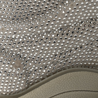 Balenciaga Microfiber Strass Embellished Womens Triple S Sneakers 39 Light Grey 11 of 14