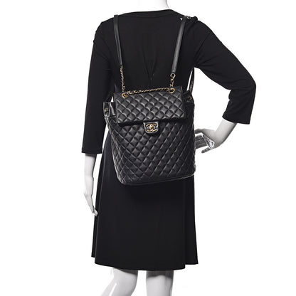 Chanel Calfskin Quilted Large Urban Spirit Backpack Black 2 of 9