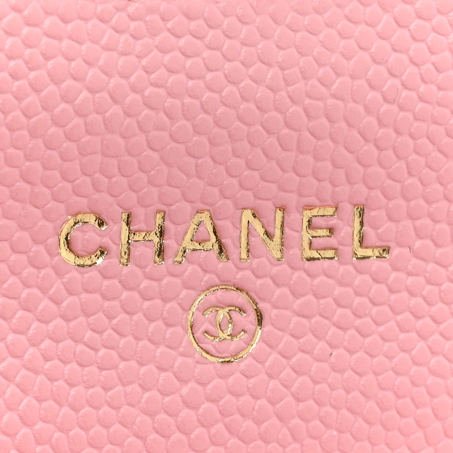 Caviar Quilted Mini Clutch With Chain Pink