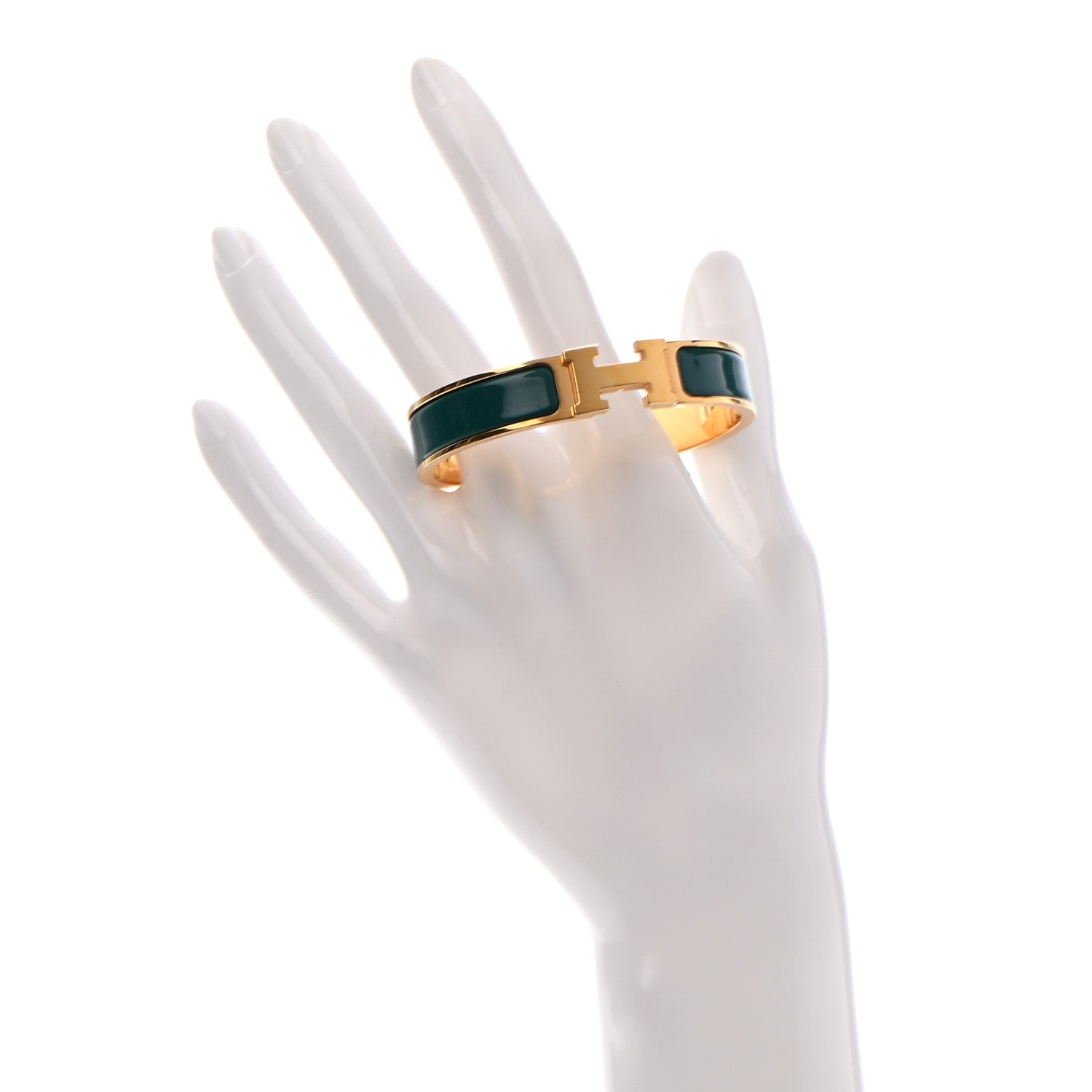 Hermes Enamel Narrow Clic Clac H Bracelet PM Malachite 2 of 5