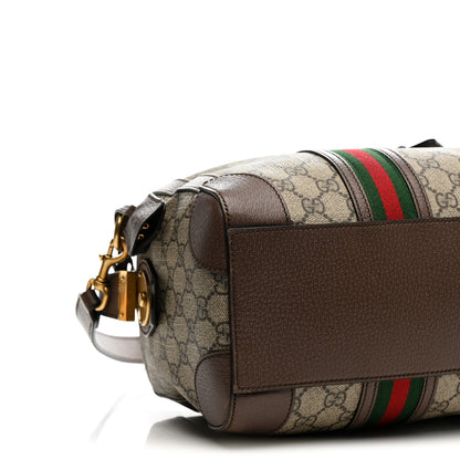Gucci GG Supreme Monogram Textured Dollar Calfskin Web Small Duffle Bag Beige Ebony 10 of 15