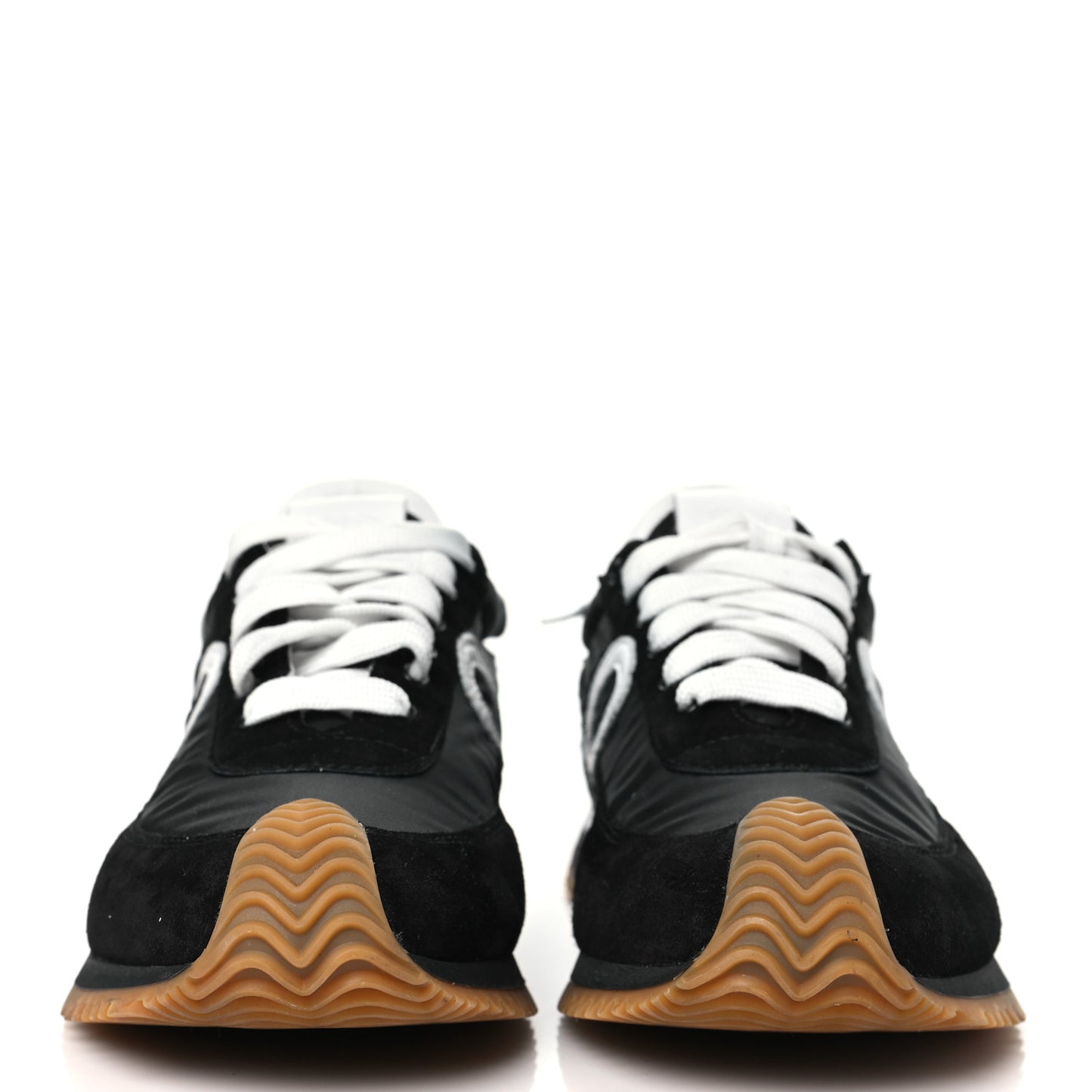 Nylon Suede Flow Runners Sneakers 38 Black