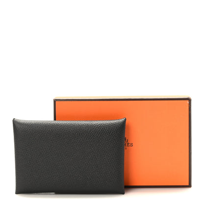 Hermes Epsom Calvi Card Case Black 10 of 10