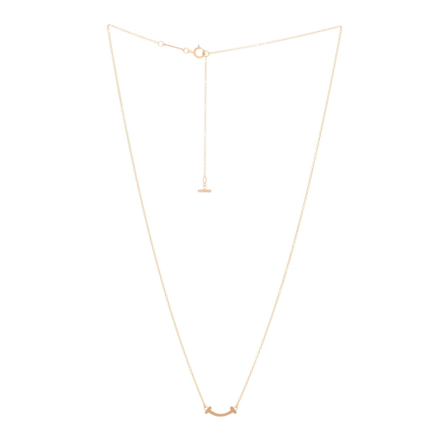 18K Yellow Gold Mini T Smile Pendant Necklace