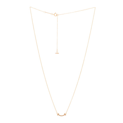 Tiffany 18K Yellow Gold Mini T Smile Pendant Necklace 2 of 3