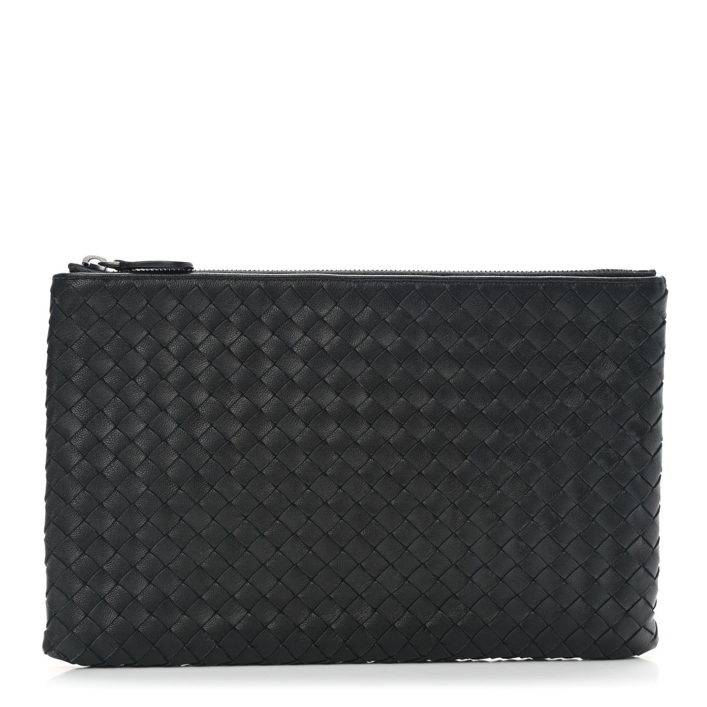 Nappa Intrecciato Medium Zip Pouch Black