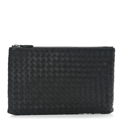 Bottega Veneta Nappa Intrecciato Medium Zip Pouch Black 1 of 8