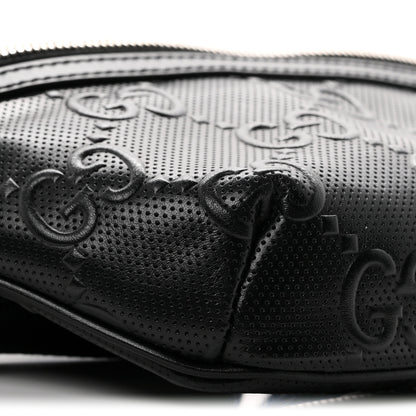 Gucci Calfskin GG Tennis Embossed Belt Bag Black 8 of 9
