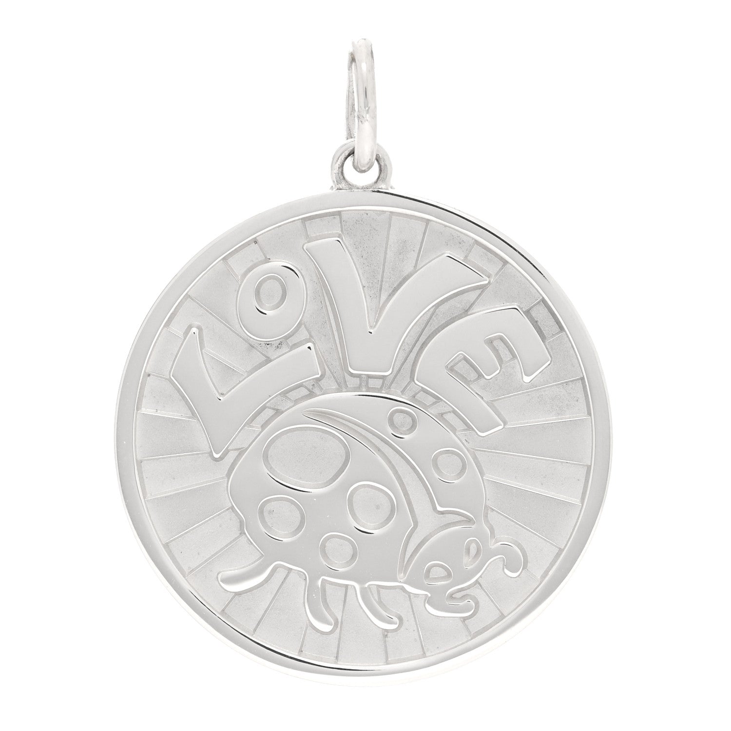 Tiffany Sterling Silver Love Bugs Round Tag Charm 1 of 4