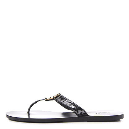 Gucci Patent Guccissima Thong Sandals 39 Black 1 of 11