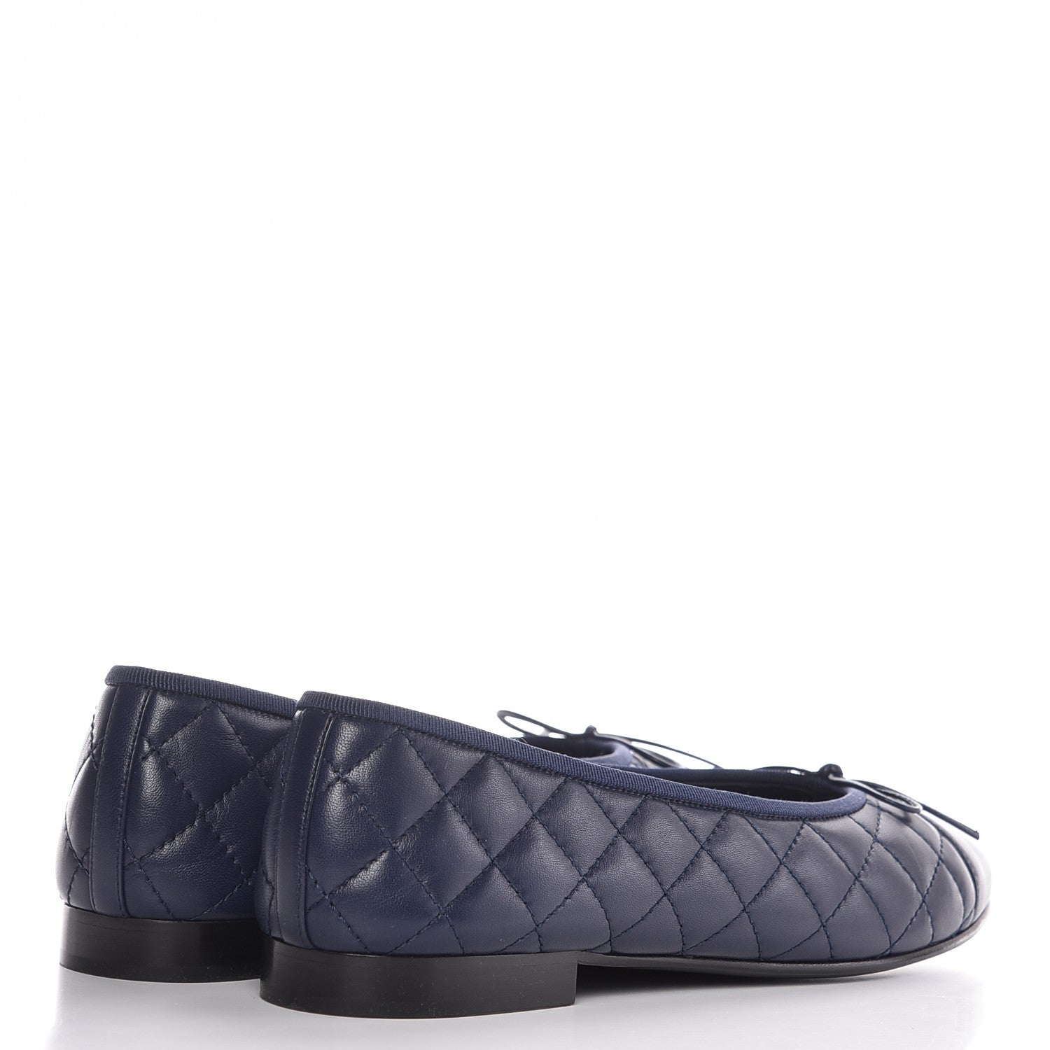 Chanel Lambskin Quilted CC Cap Toe Ballerina Flats 40.5 Navy 4 of 9