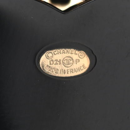 Chanel Resin Crystal CC Heart Drop Earrings Black Gold 4 of 4