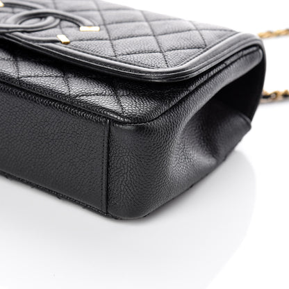 Chanel Caviar Quilted Small CC Filigree Flap Black 6 of 10