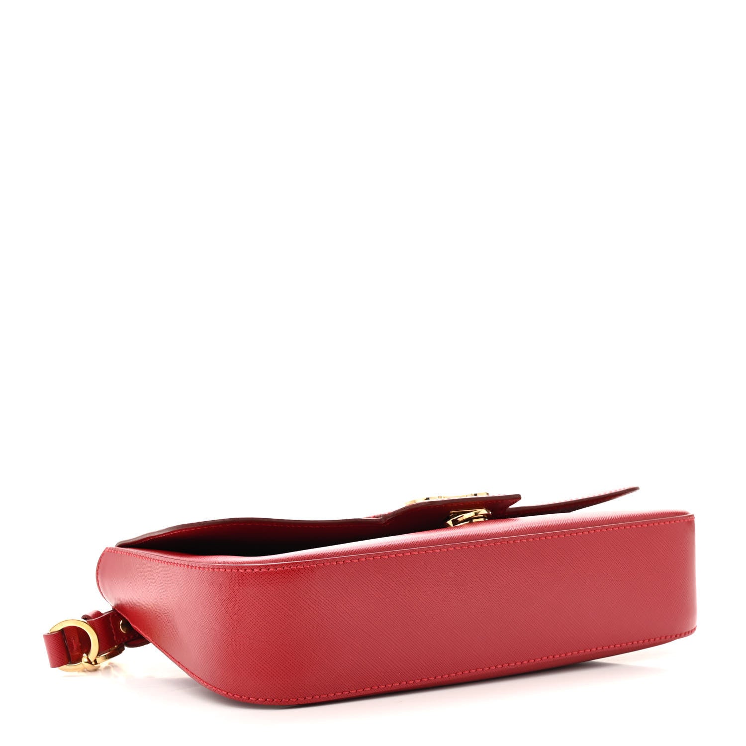 Salvatore Ferragamo Hammered Calfskin Gancini Bree Flap Rosso 4 of 11