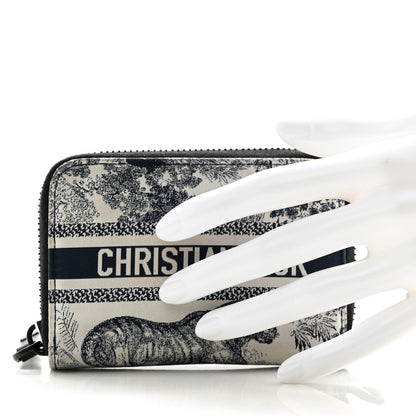 Christian Dior Technical Fabric Embroidered Toile De Jouy DiorTravel Detachable Card Holder Blue 2 of 12