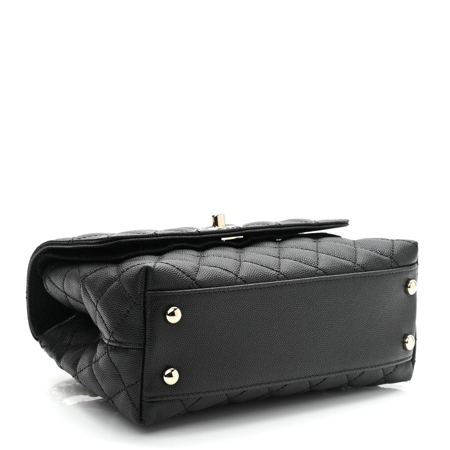 Caviar Quilted Mini Coco Handle Flap Black