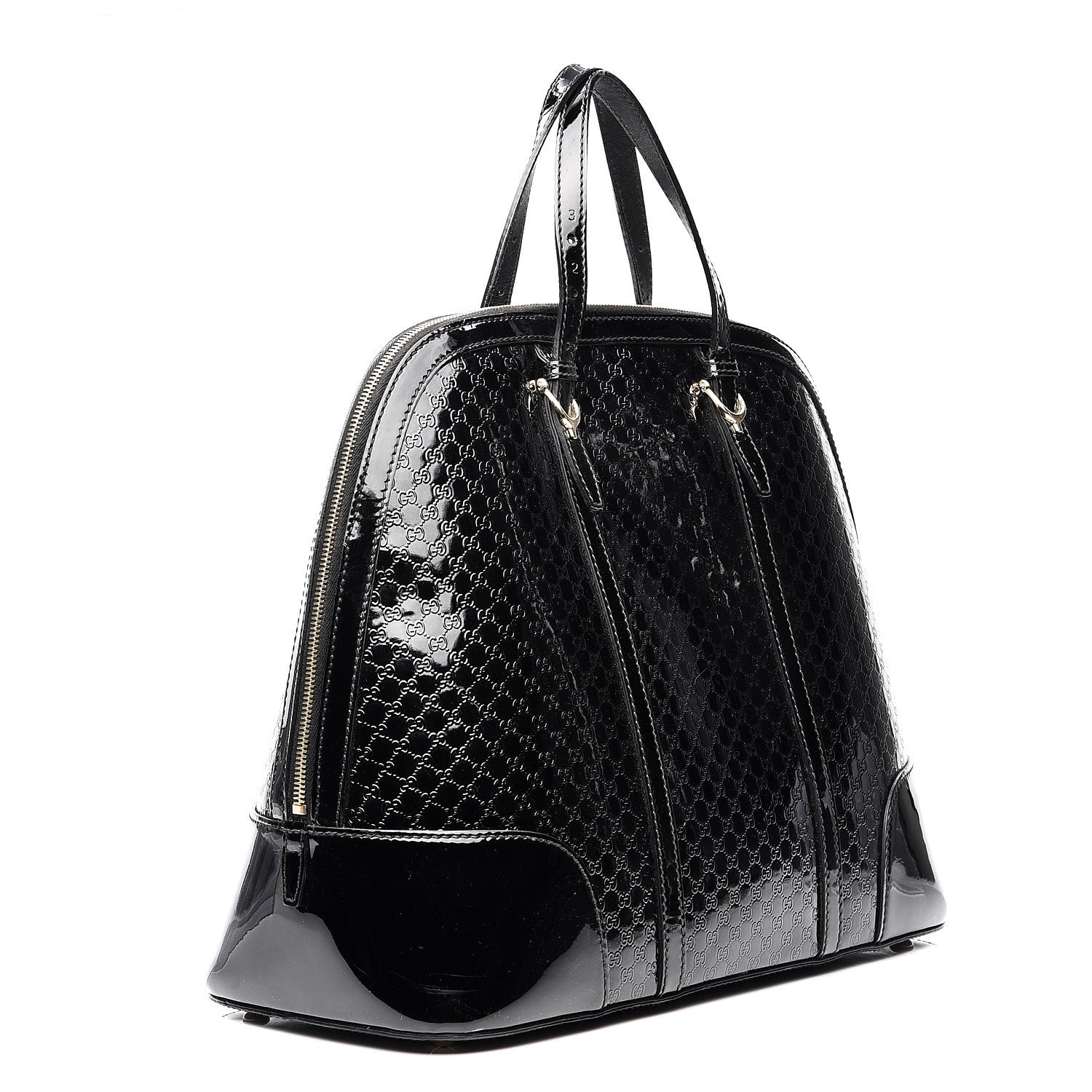 Gucci Patent Microguccissima Large Nice Top Handle Dome Bag Black 4 of 14