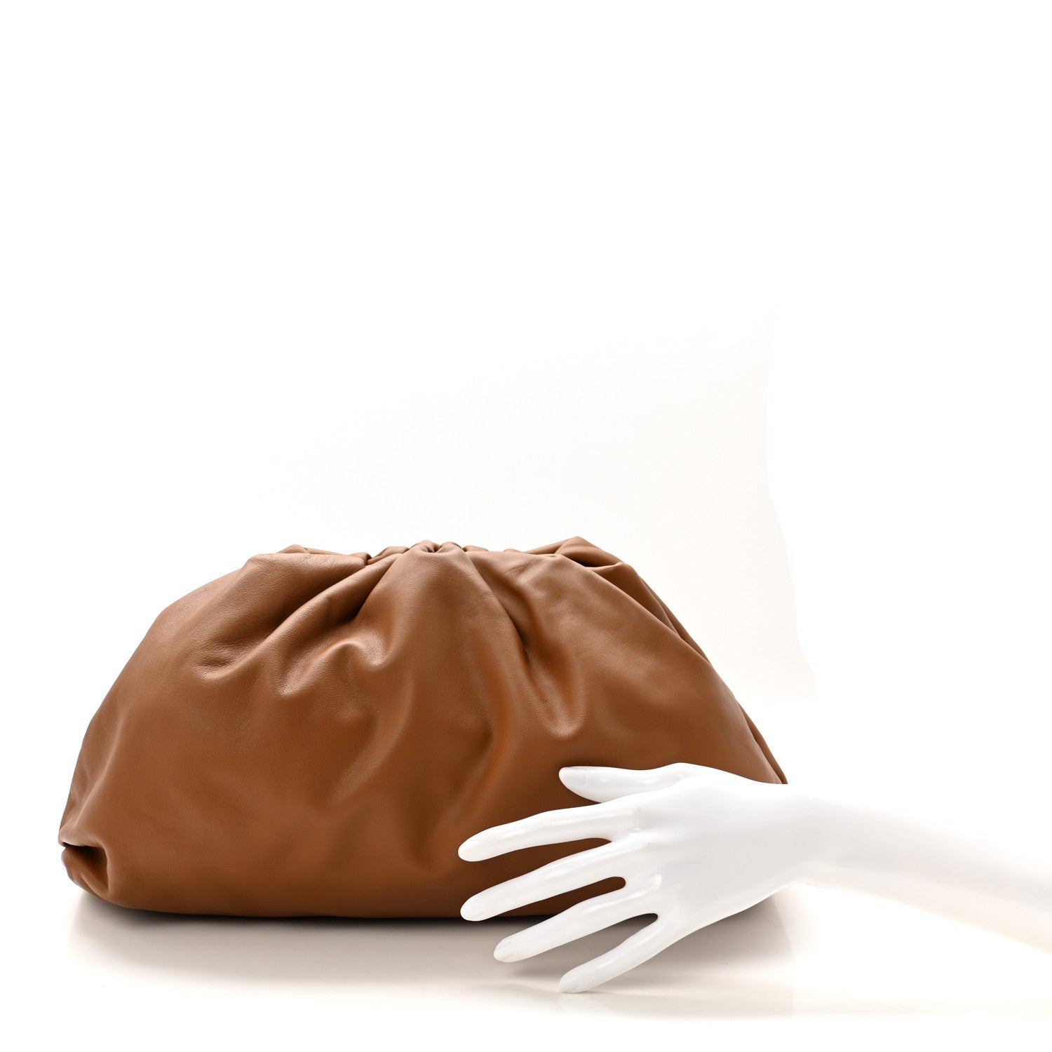 Bottega Veneta Smooth Butter Calf The Pouch Oversized Clutch Teak 2 of 8