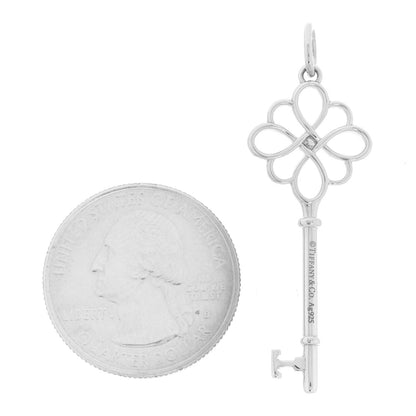 Tiffany Sterling Silver Diamond Knot Key Pendant 2 of 4