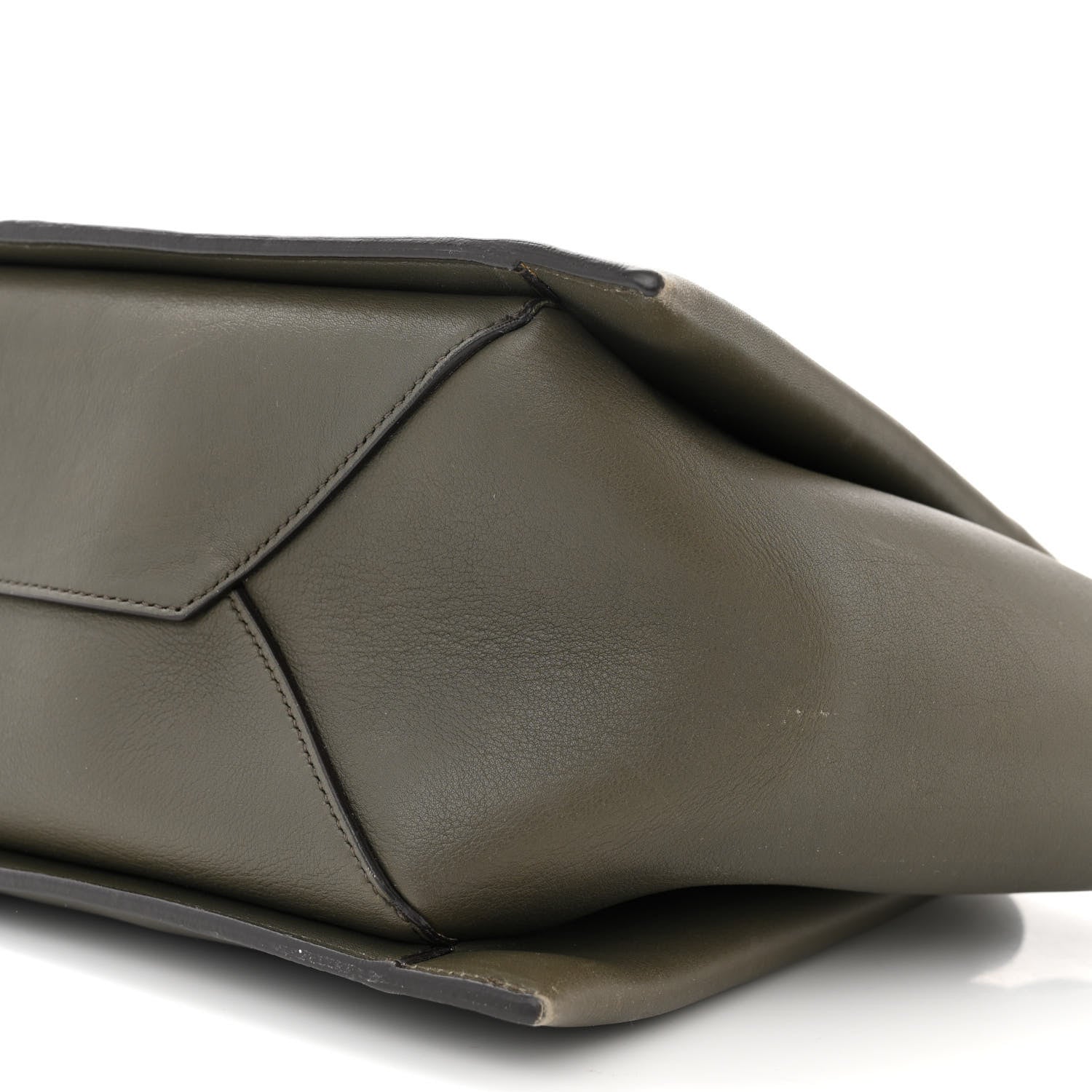 Celine Calfskin Small Tri-Fold Shoulder Bag Dark Green 10 of 11