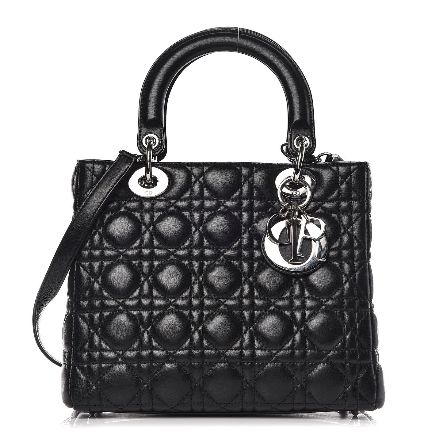 Lambskin Cannage Medium Lady Dior Black