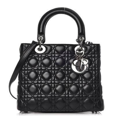 Christian Dior Lambskin Cannage Medium Lady Dior Black 1 of 10