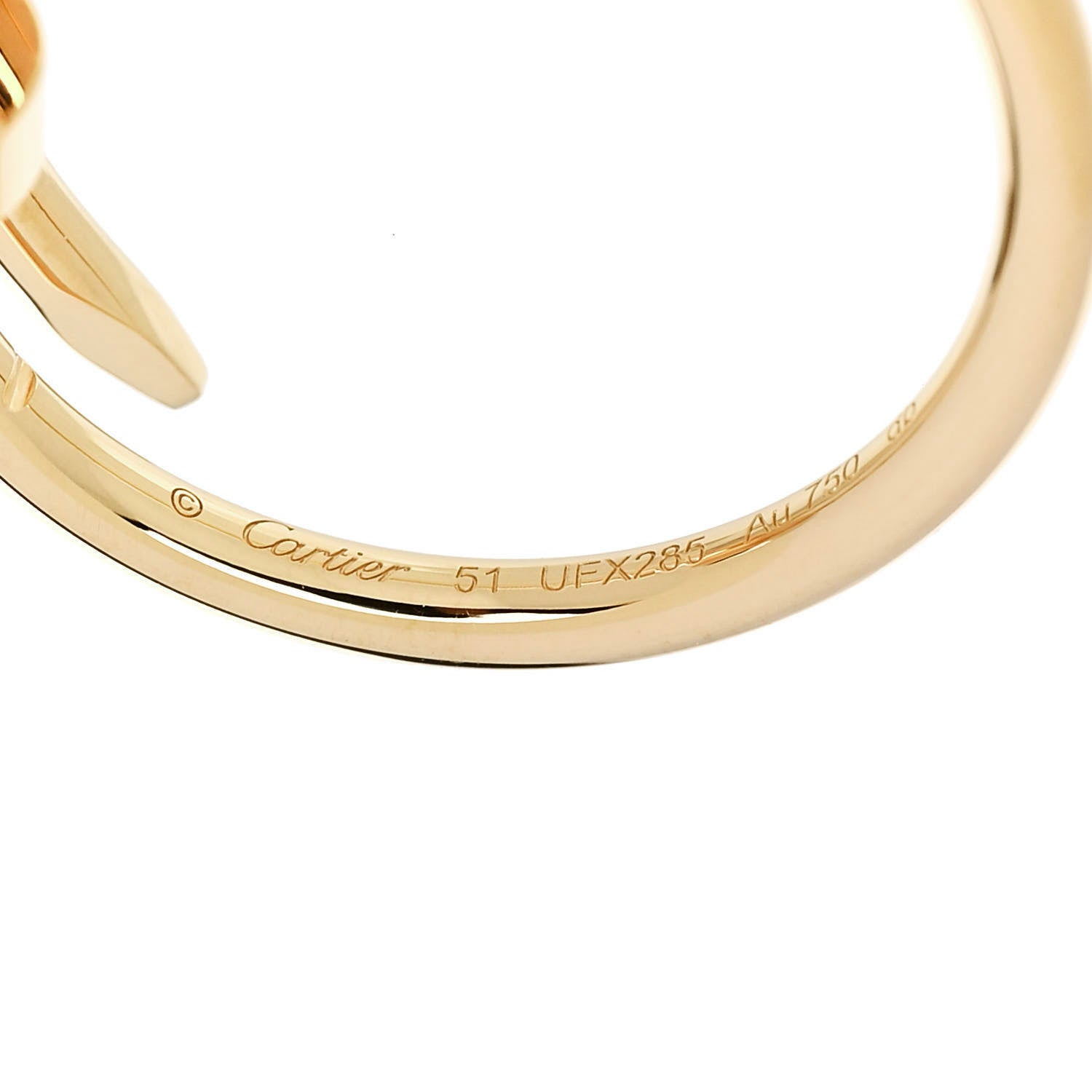 Cartier 18K Yellow Gold Small Juste Un Clou Ring 51 5.75 4 of 5