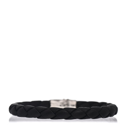 John Hardy Sterling Silver Leather 8mm Braided Bamboo Station Bracelet Black 3 of 4