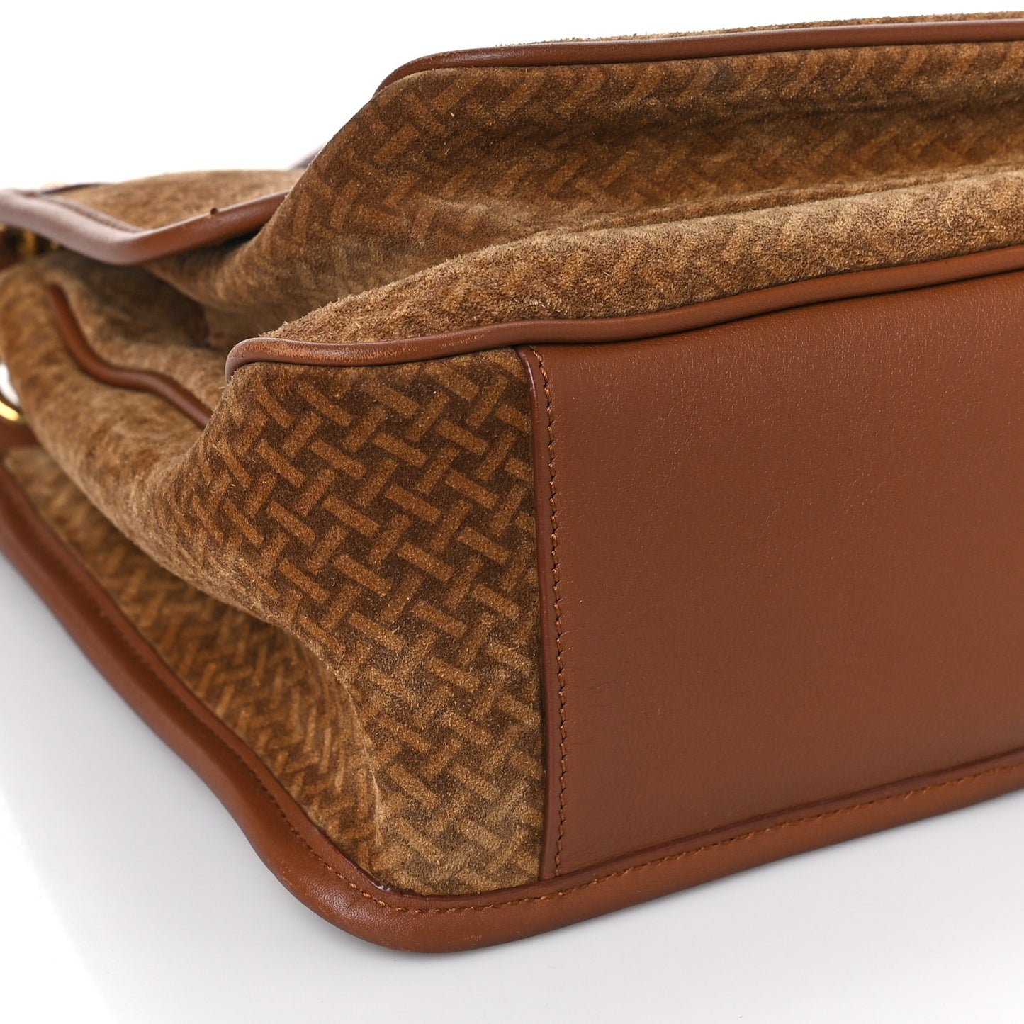 Suede Monogram Medium Niki Chain Satchel Brun Clair Brun Fonce