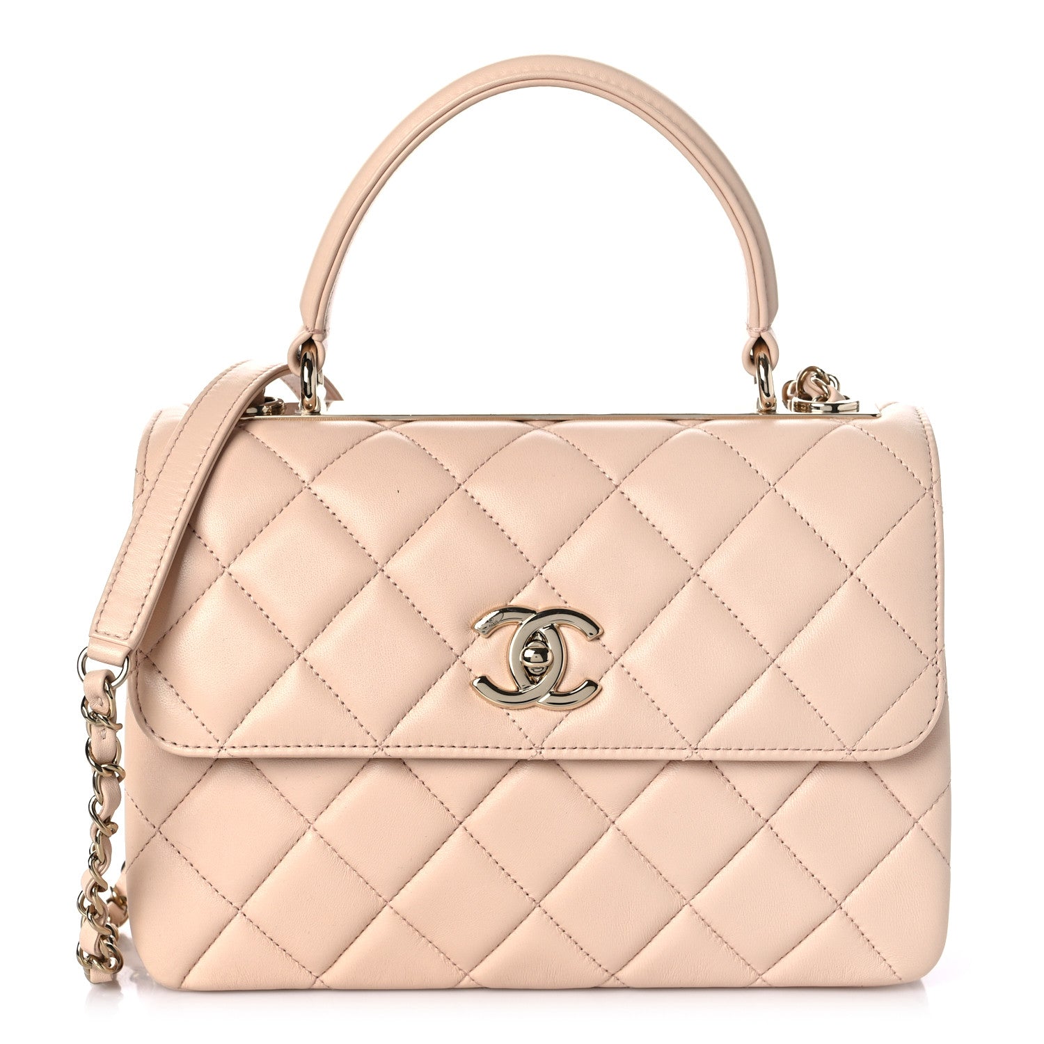 Chanel Lambskin Quilted Small Trendy CC Dual Handle Flap Bag Beige 1 of 9