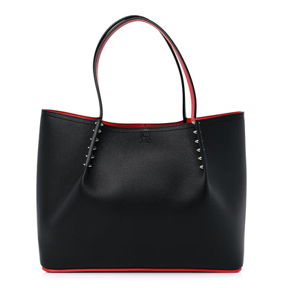 Christian Louboutin Calfskin Spiked Large Cabarock Shopper Tote Black 1 of 13