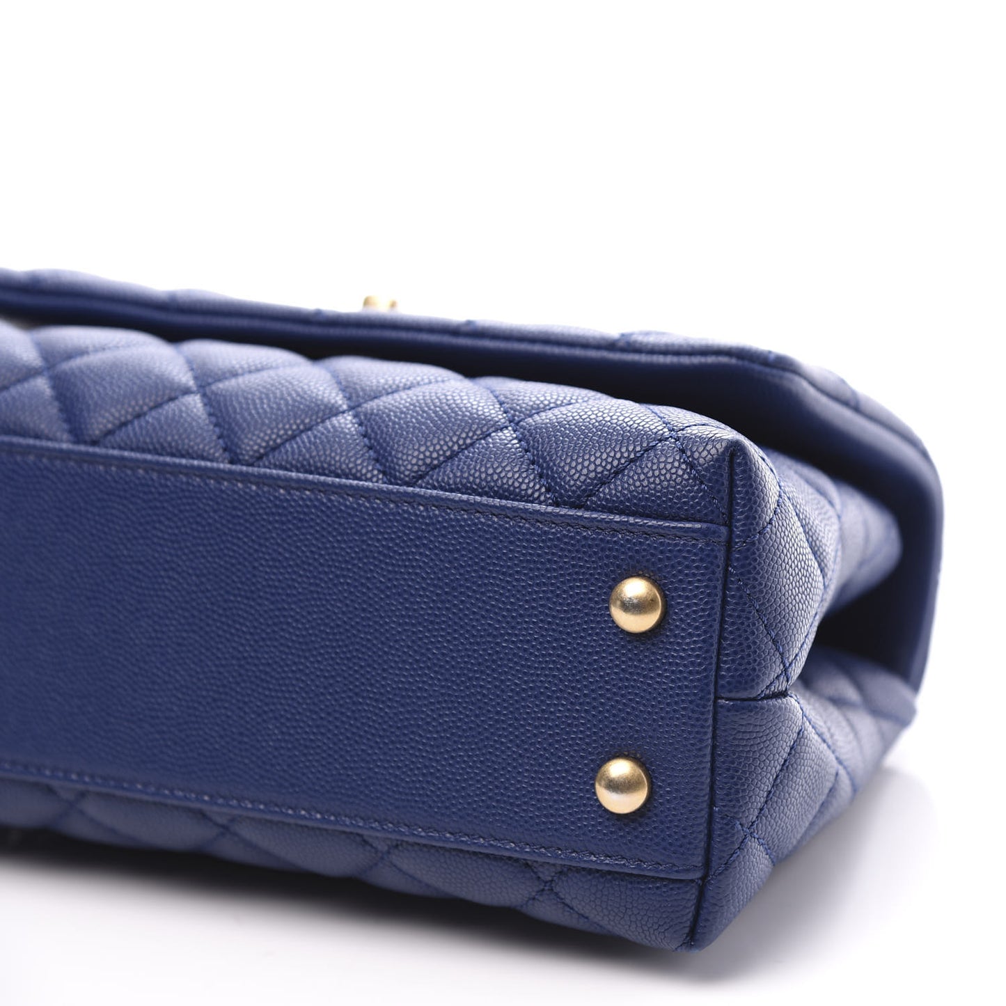 Caviar Elaphe Quilted Mini Coco Handle Flap Blue