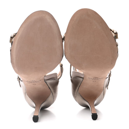 Valentino Garavani Metallic Nappa Buckle Ankle Strap Pumps 36 Sasso 7 of 10