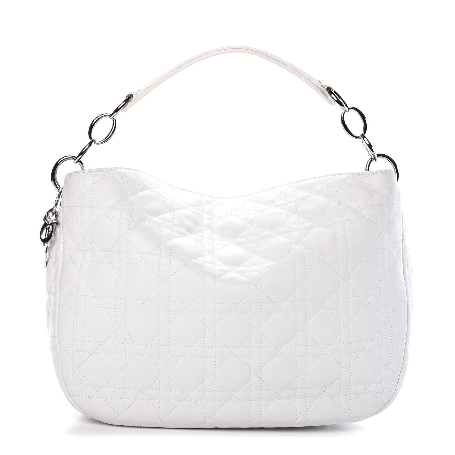 Christian Dior Lambskin Cannage Medium Dior Soft Hobo White 1 of 9