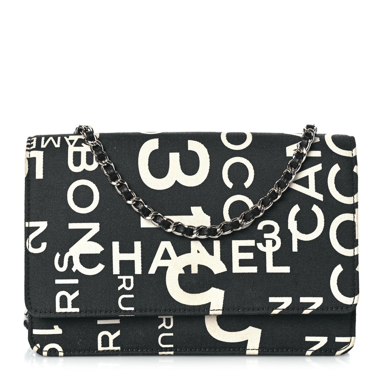 Chanel Denim Coco Wallet On Chain WOC Black 1 of 11