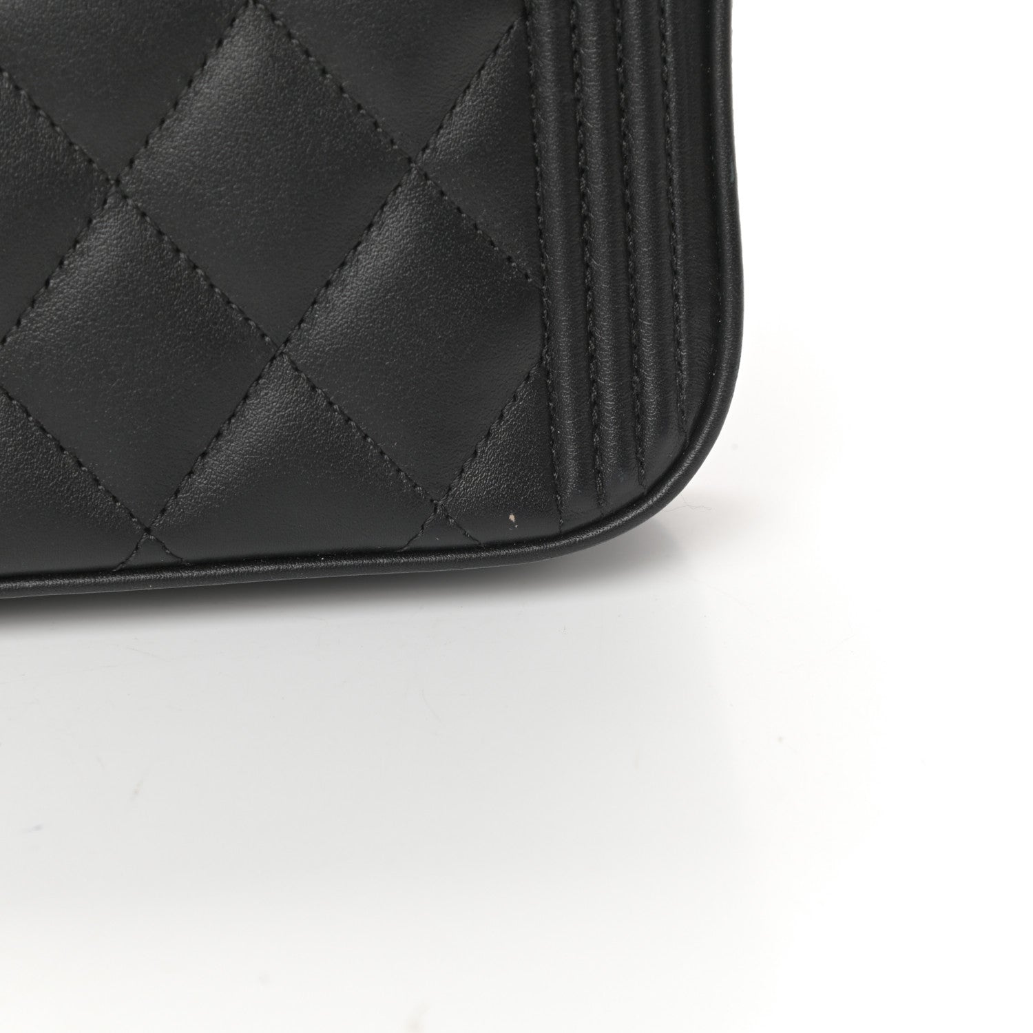 Chanel Lambskin Quilted Small Boy Clutch With Chain Black 15 of 18