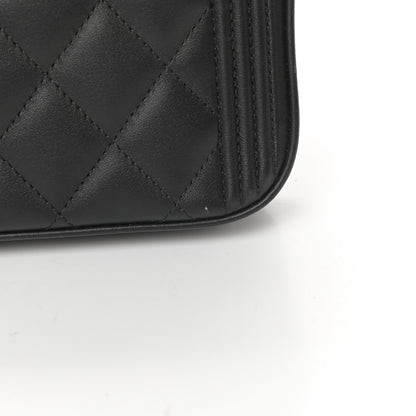 Chanel Lambskin Quilted Small Boy Clutch With Chain Black 15 of 18