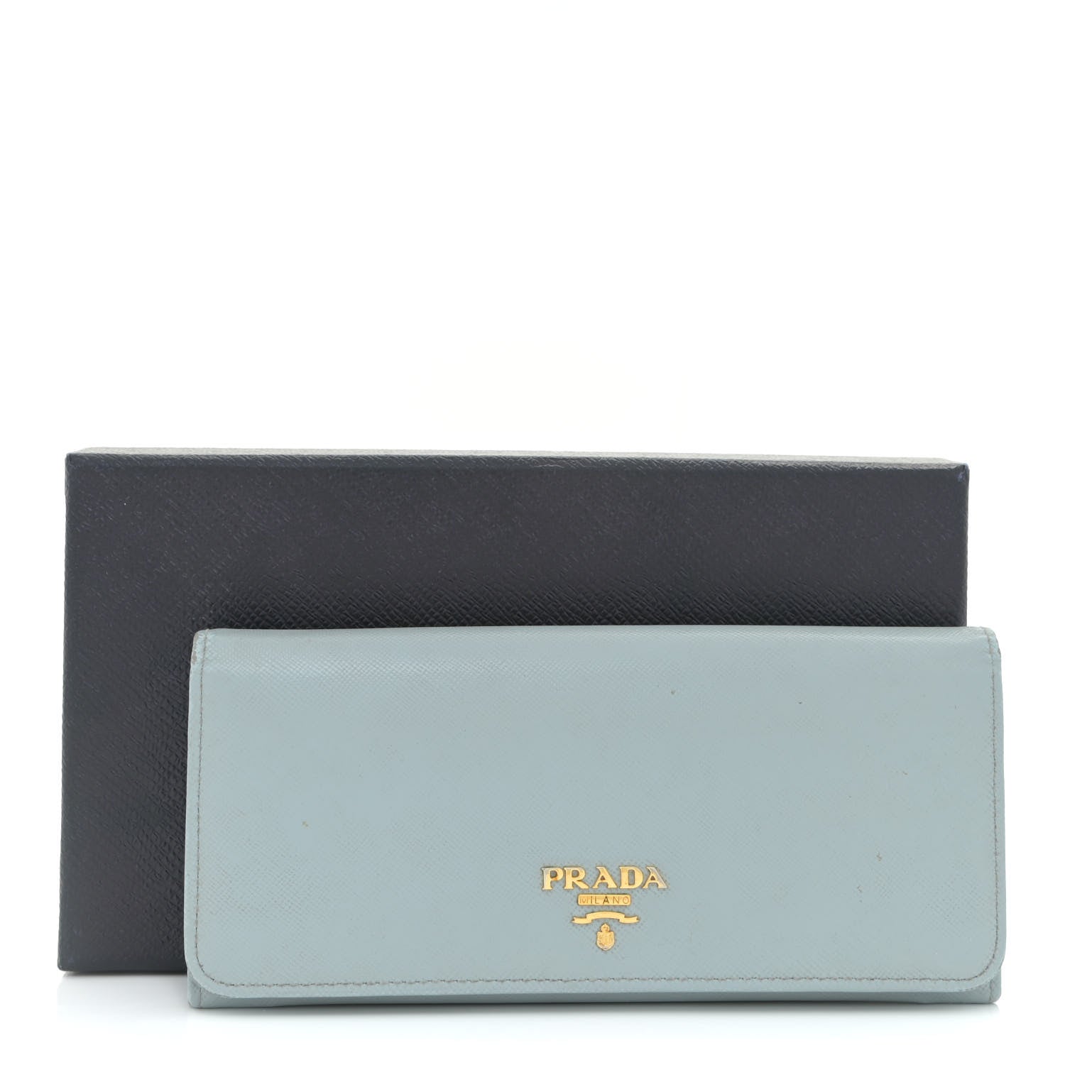 Prada Saffiano Metal Continental Flap Wallet Lago 13 of 13