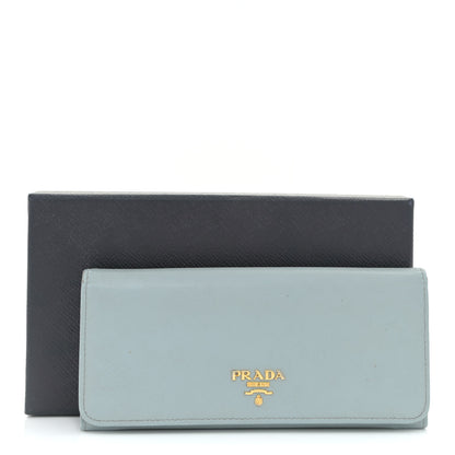 Prada Saffiano Metal Continental Flap Wallet Lago 13 of 13