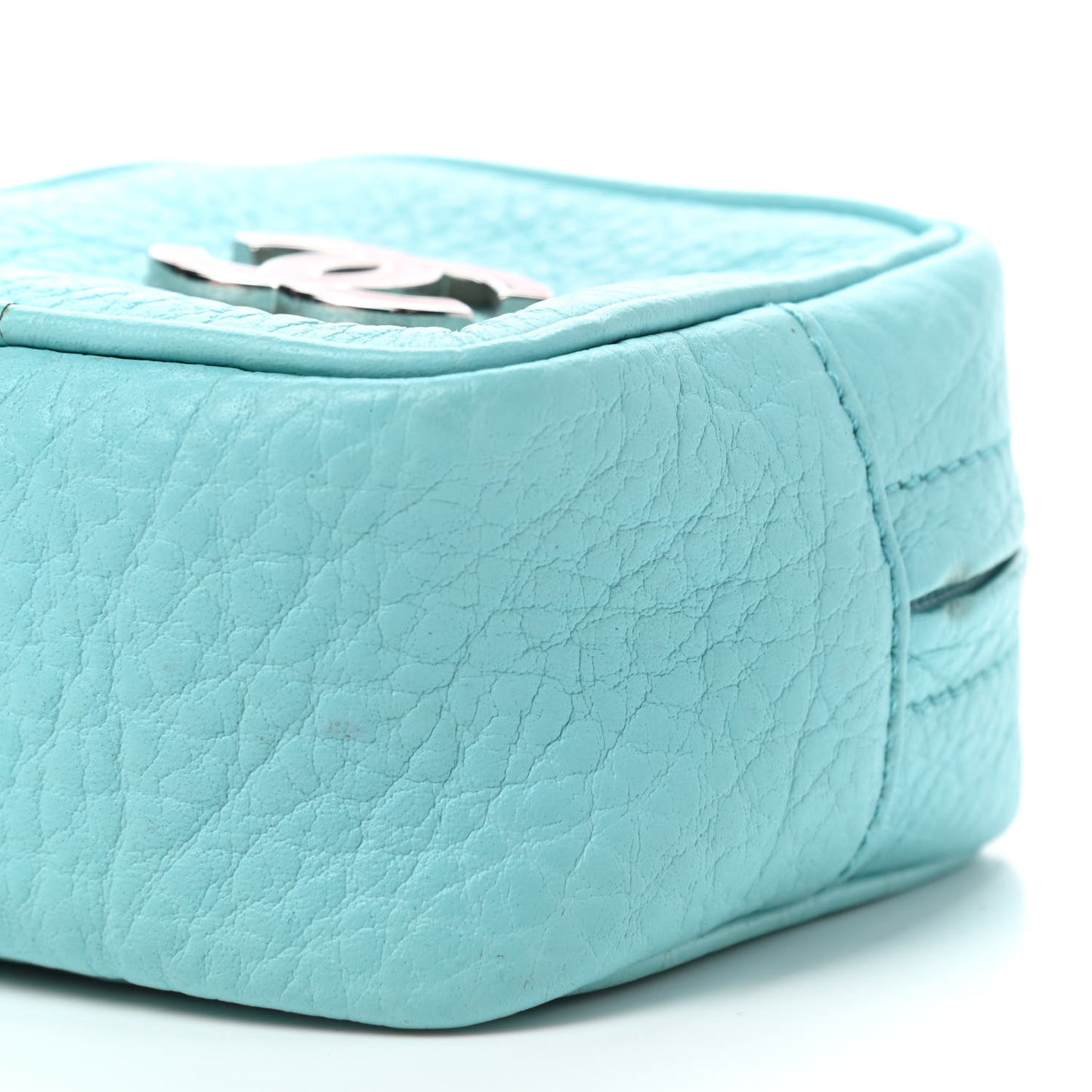 Calfskin CC Coin Purse Turquoise
