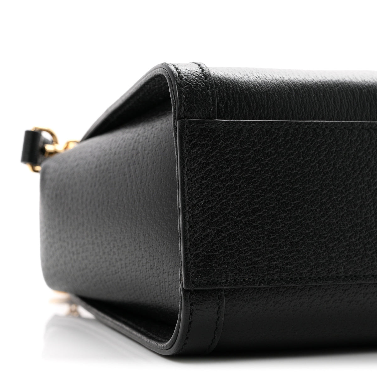 Textured Calfskin Web Small Ophidia Tote Bag Black