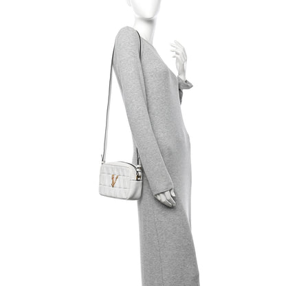 Versace Nappa Quilted Virtus Shoulder Bag White 2 of 10