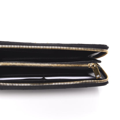 Saint Laurent Grain De Poudre Matelasse Chevron Monogram Zip Around Wallet Black 5 of 11