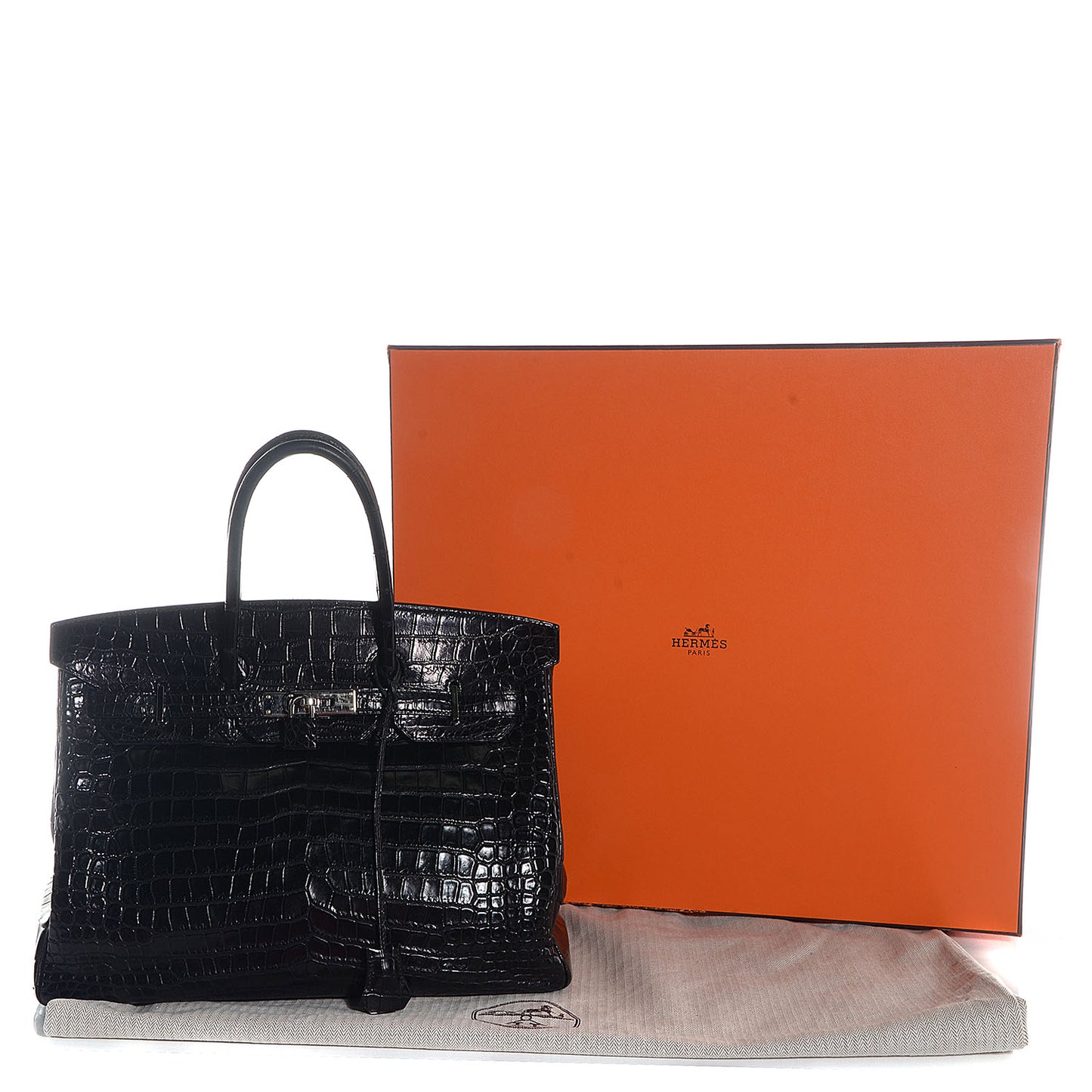 Matte Porosus Crocodile Birkin 35 Black